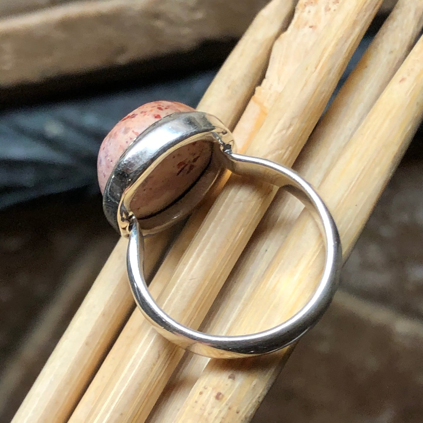 Genuine Mexican Fire Opal 925 Solid Sterling Silver Ring Size 6.5 - Natural Rocks by Kala