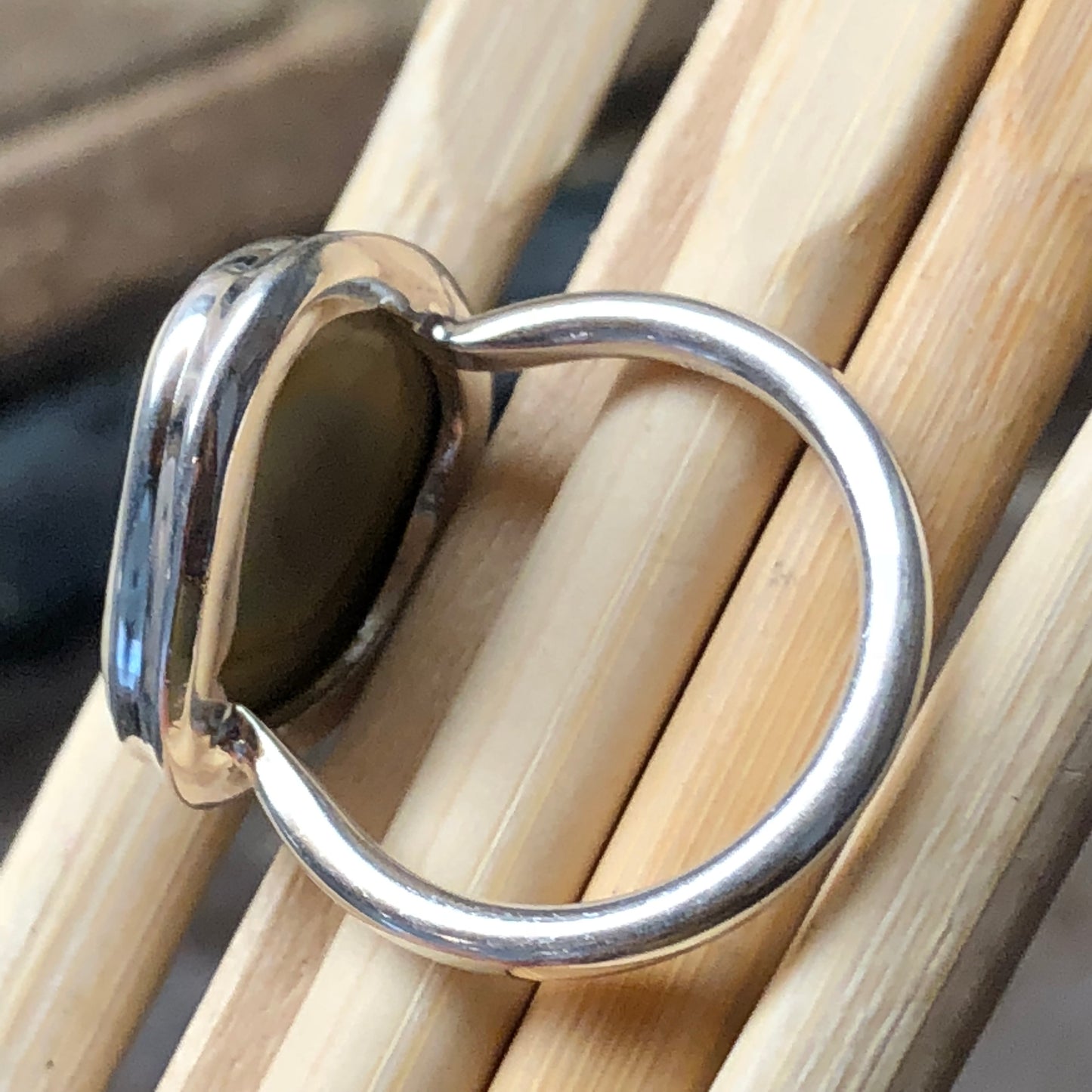 Natural Royal Imperial Jasper Jade Green Color 925 Sterling Silver Ring Size 8 - Natural Rocks by Kala