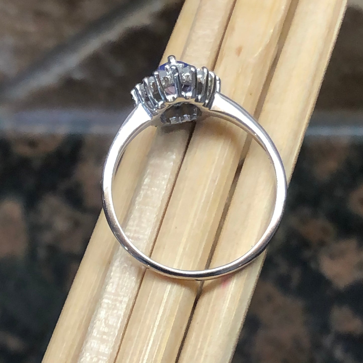 Natural Tanzanite, Moonstone 925 Solid Sterling Silver Engagement Ring Size 6, 7, 8, 9 - Natural Rocks by Kala