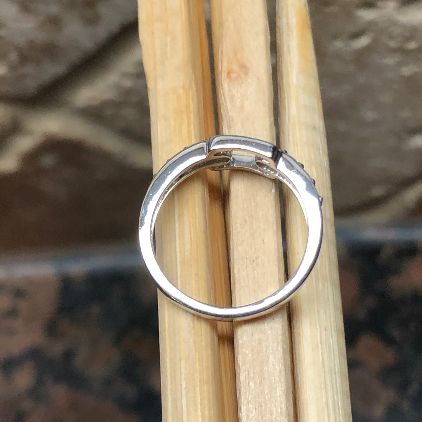 Natural Blue Tanzanite 925 Solid Sterling Silver Engagement Ring Size 6, 7, 8, 9 - Natural Rocks by Kala