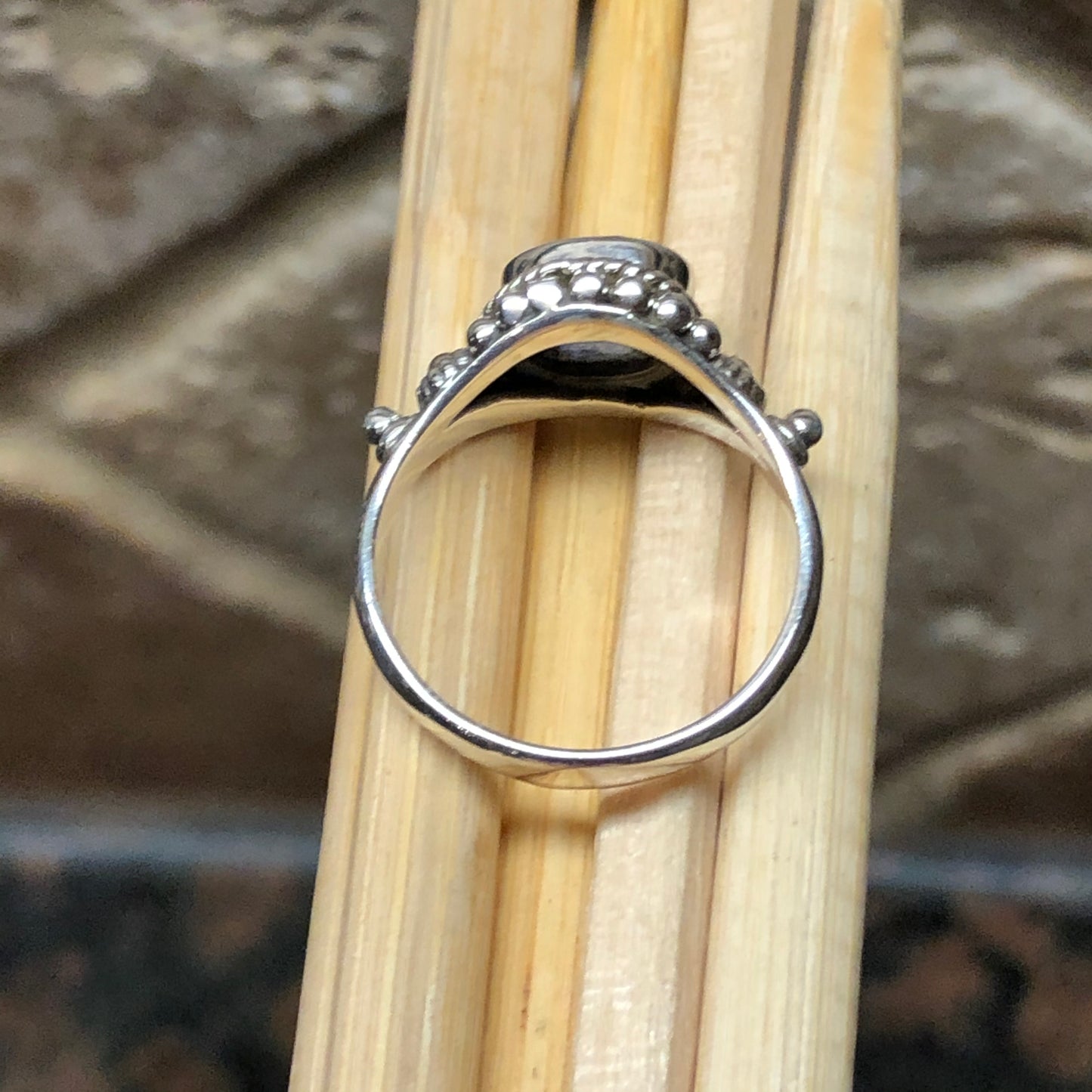 Natural 1ct Iolite 925 Solid Sterling Silver Engagement Ring Size 6, 7, 8, 9 - Natural Rocks by Kala