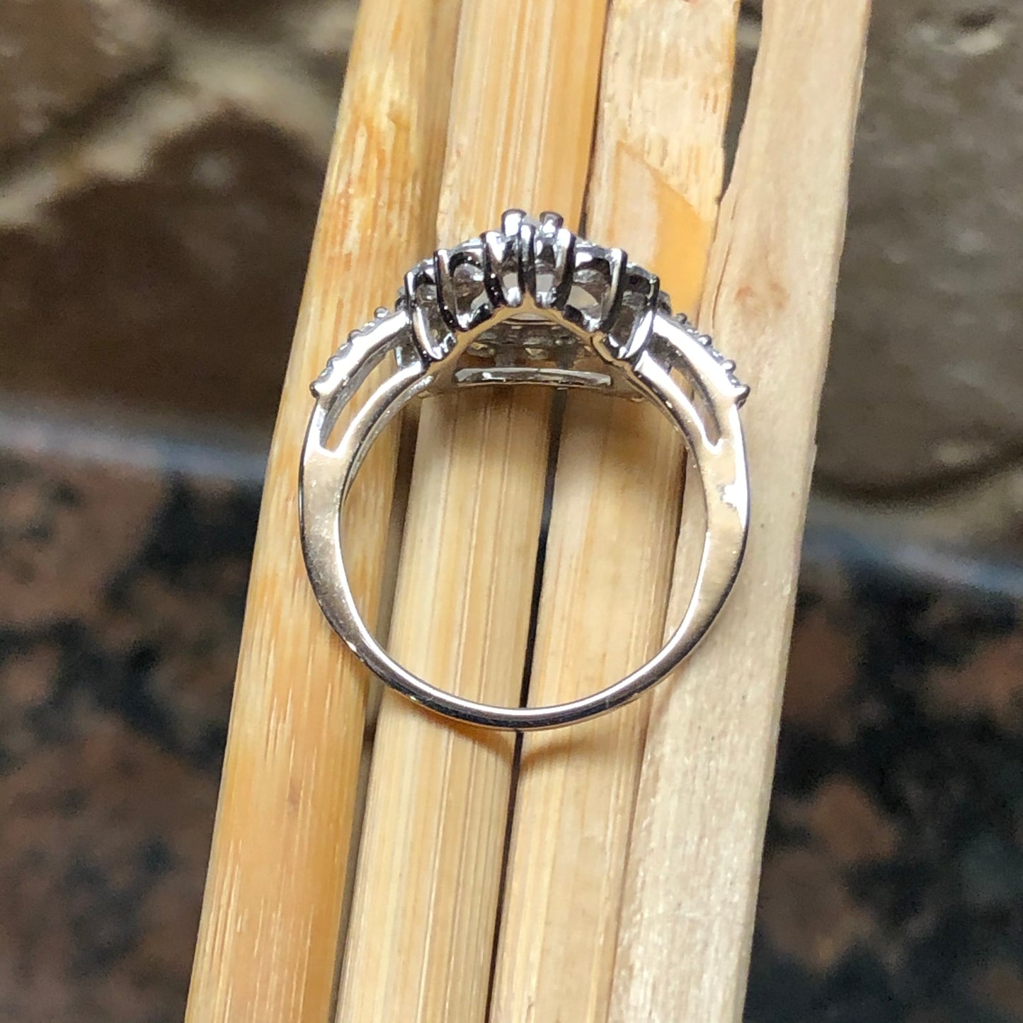 Natural Rainbow Moonstone 925 Solid Sterling Silver Engagement Ring Size 6, 7, 8 - Natural Rocks by Kala