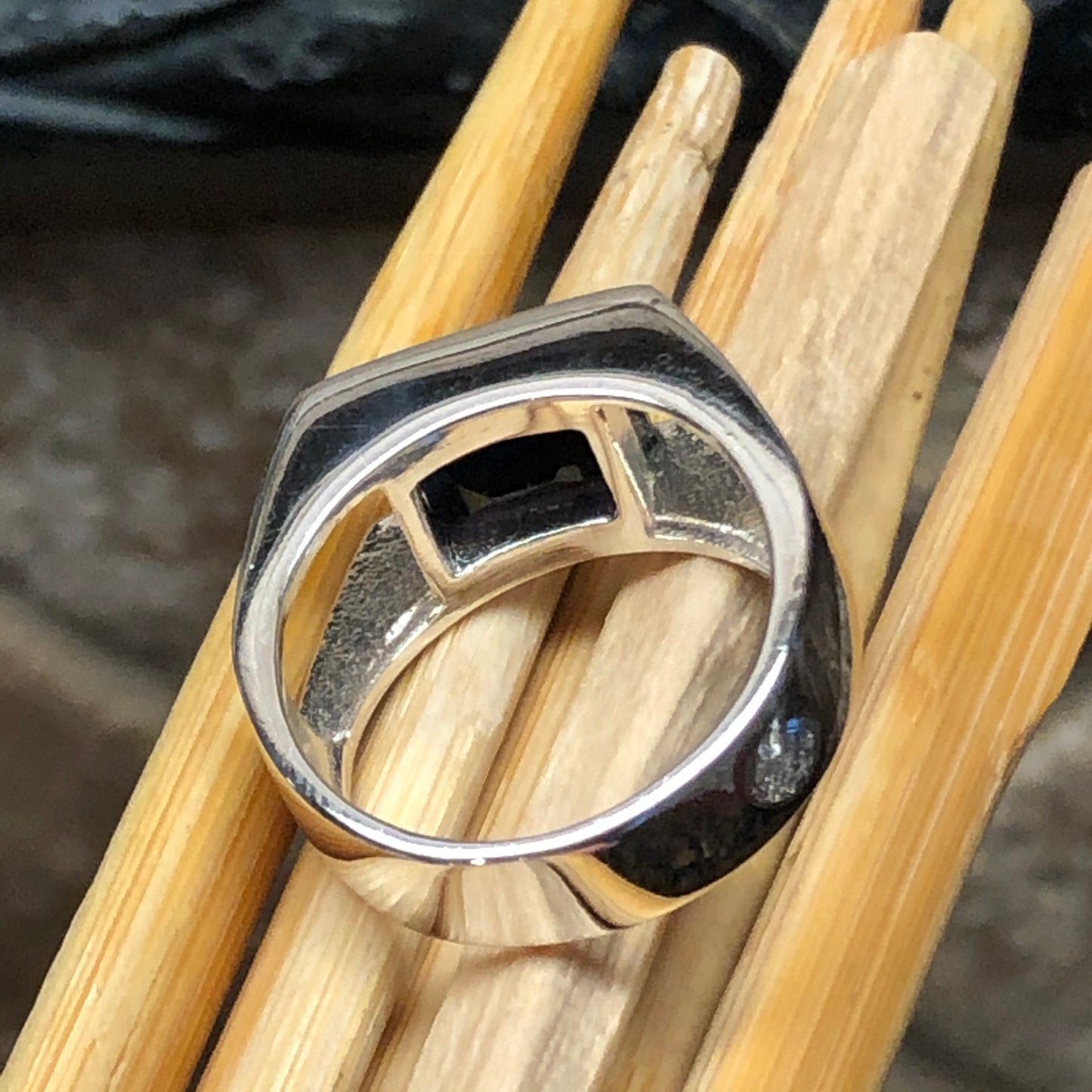 Natural 2ct Iolite 925 Solid Sterling Silver Ring Size 6 - Natural Rocks by Kala