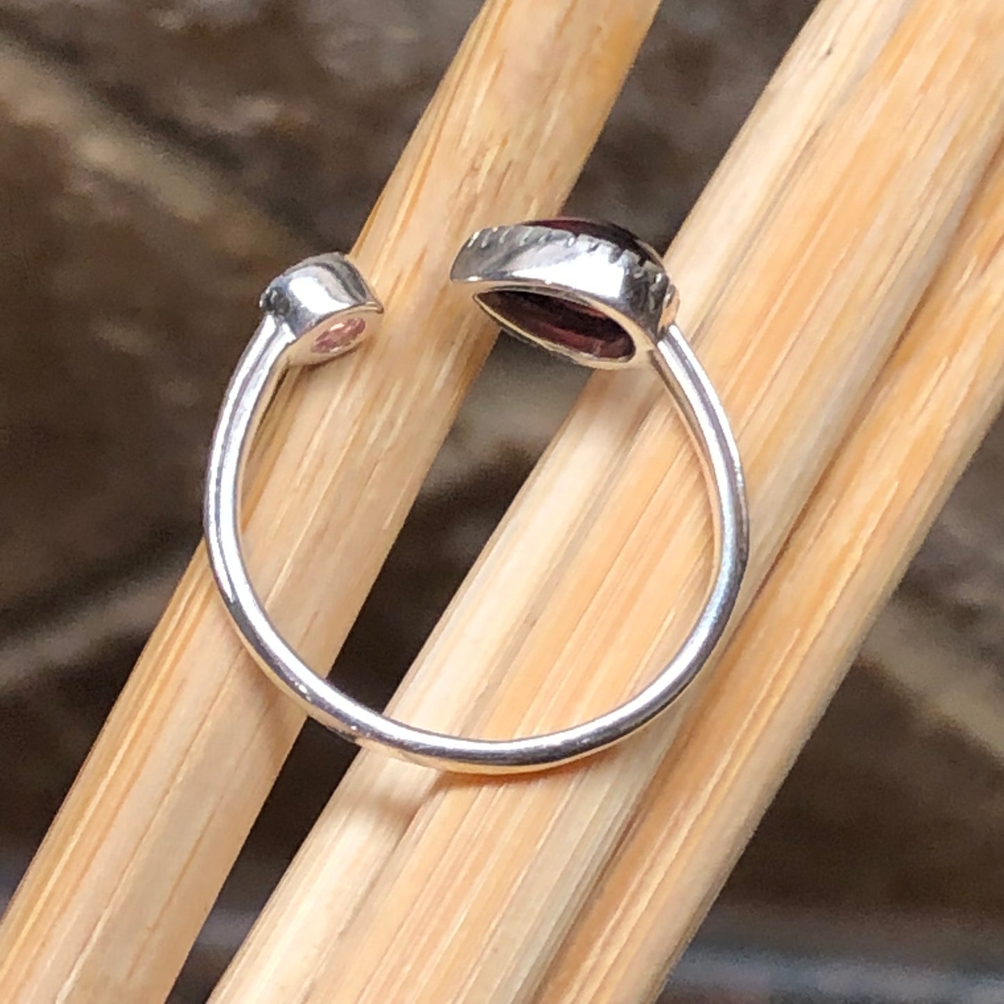 Natural Pyrope Garnet 925 Solid Sterling Silver Ring Size 6, 7, 8, 9 - Natural Rocks by Kala