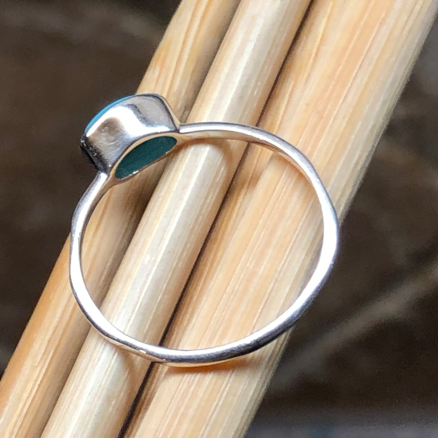 Natural Blue Turquoise 925 Solid Sterling Silver Engagement Ring Size 6, 7, 10 - Natural Rocks by Kala