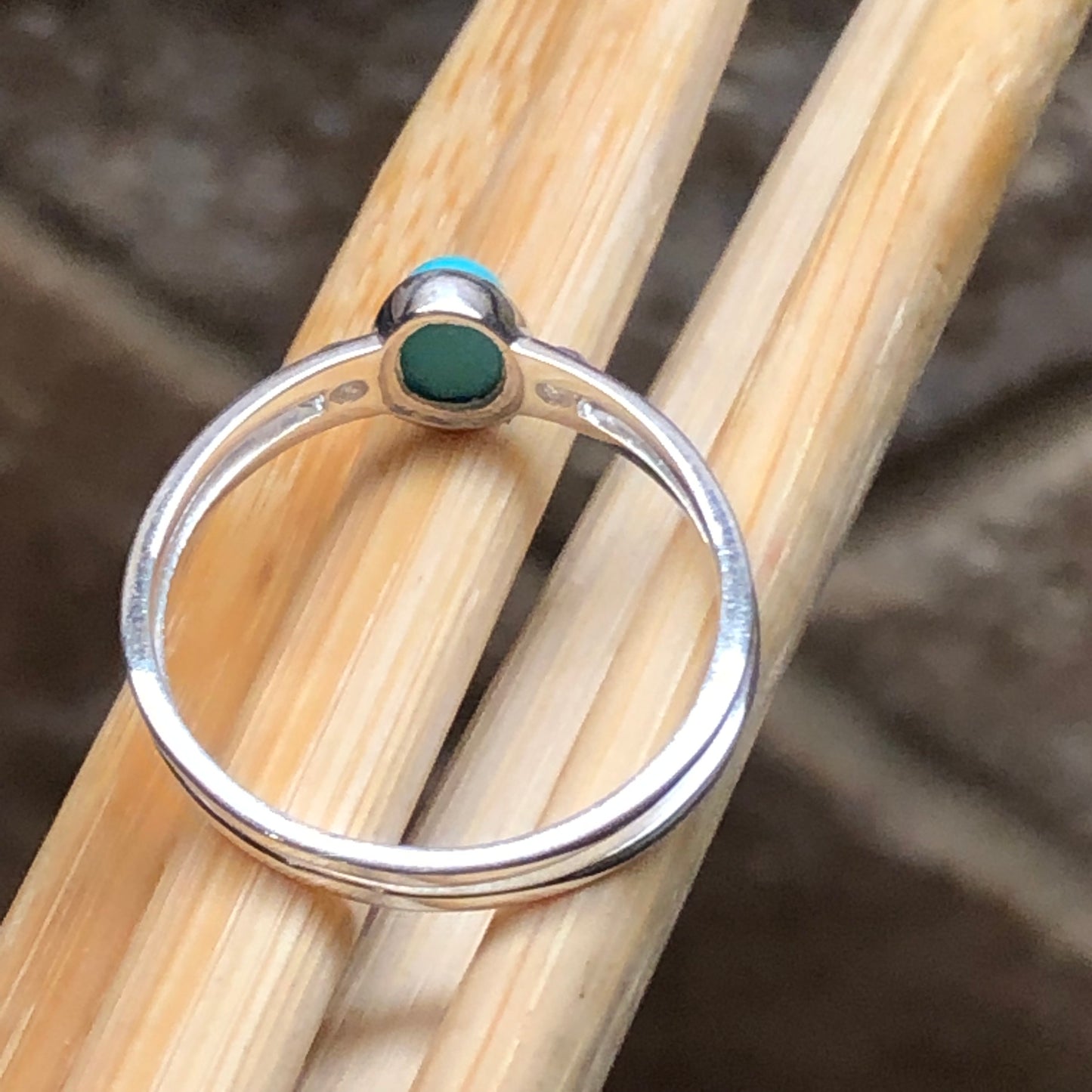 Natural Blue Turquoise 925 Solid Sterling Silver Engagement Ring Size 6, 7, 8, 9, 10 - Natural Rocks by Kala