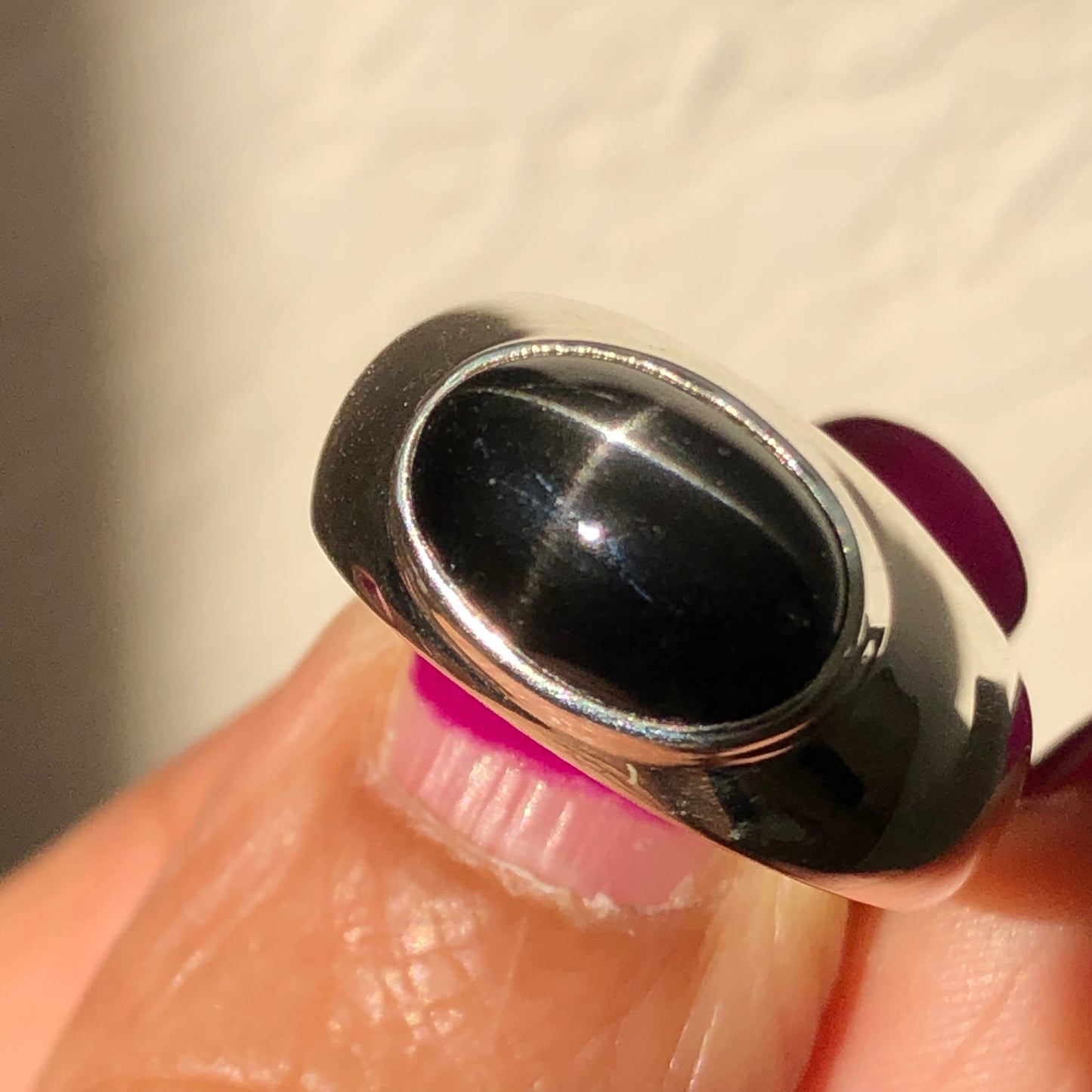 Genuine Black Star Diopside 925 Solid Sterling Silver Unisex Ring Size 7.75 - Natural Rocks by Kala