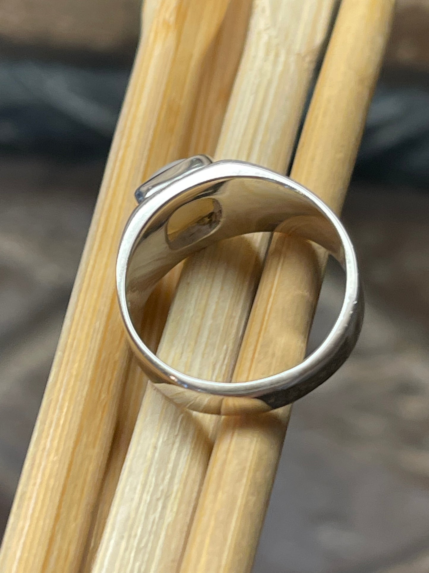 Natural Freshwater Cultured Pearl 925 Solid Sterling Silver Men's Ring Size 6 - Natural Rocks by Kala