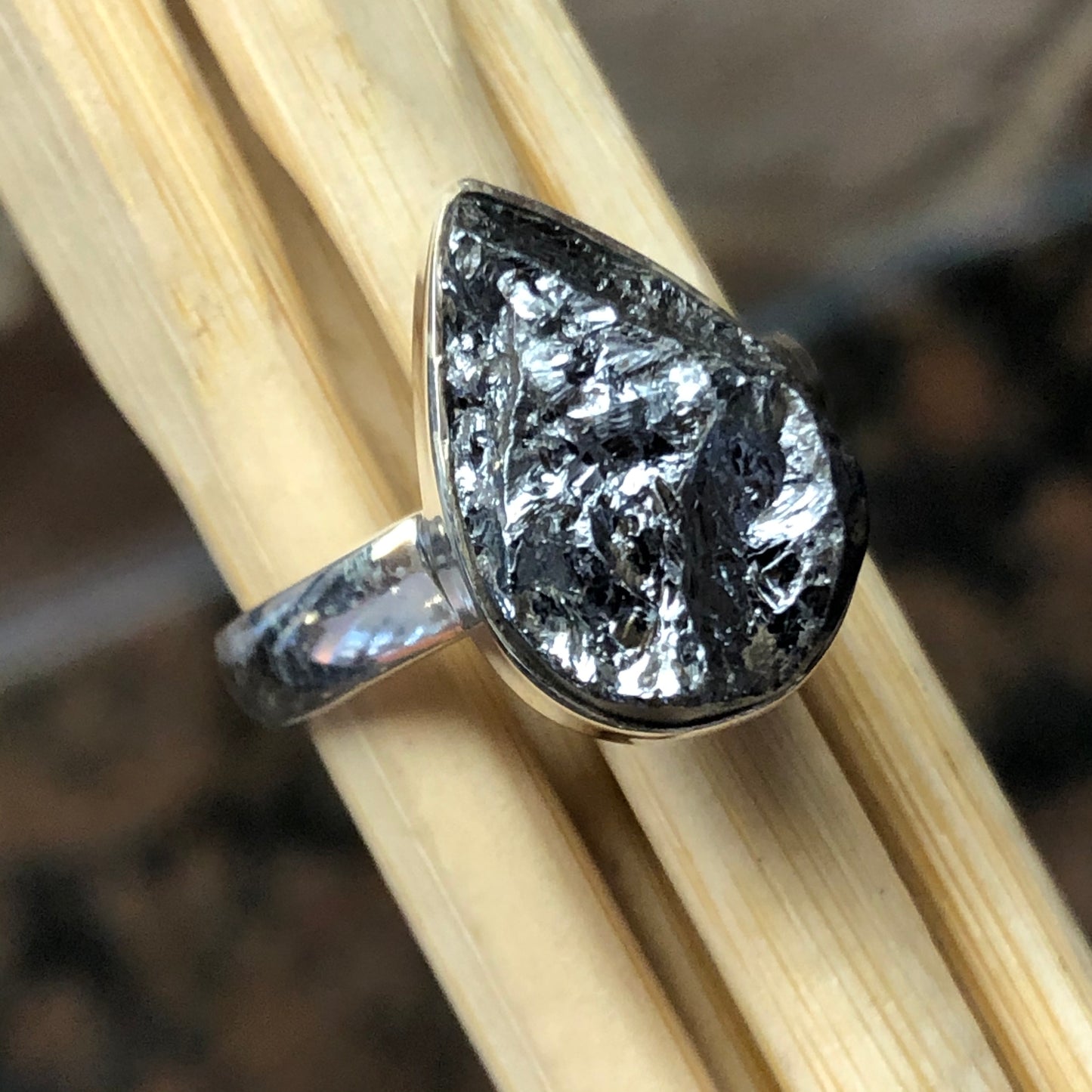 Natural Silicone 925 Solid Sterling Silver Ring Size 7 - Natural Rocks by Kala