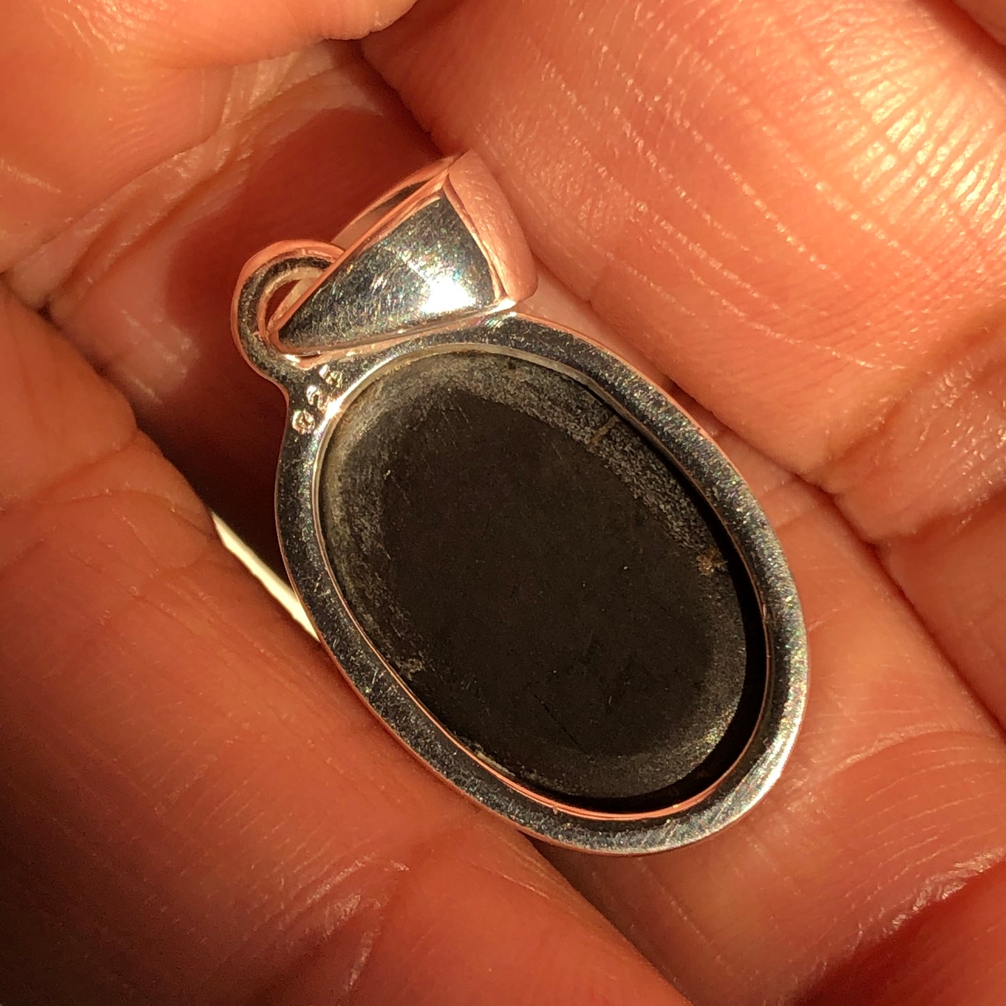 Genuine Black Star Diopside 925 Solid Sterling Silver Pendant 25mm - Natural Rocks by Kala