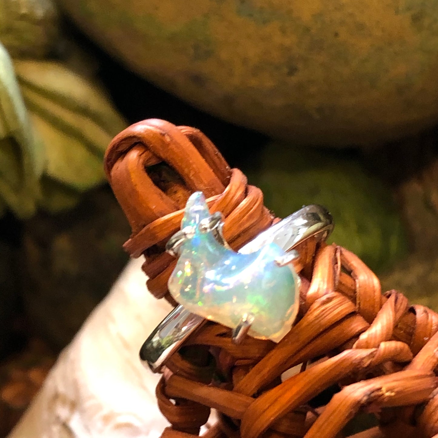 Natural Ethiopian Opal 925 Solid Sterling Silver Ring Size 7 - Natural Rocks by Kala