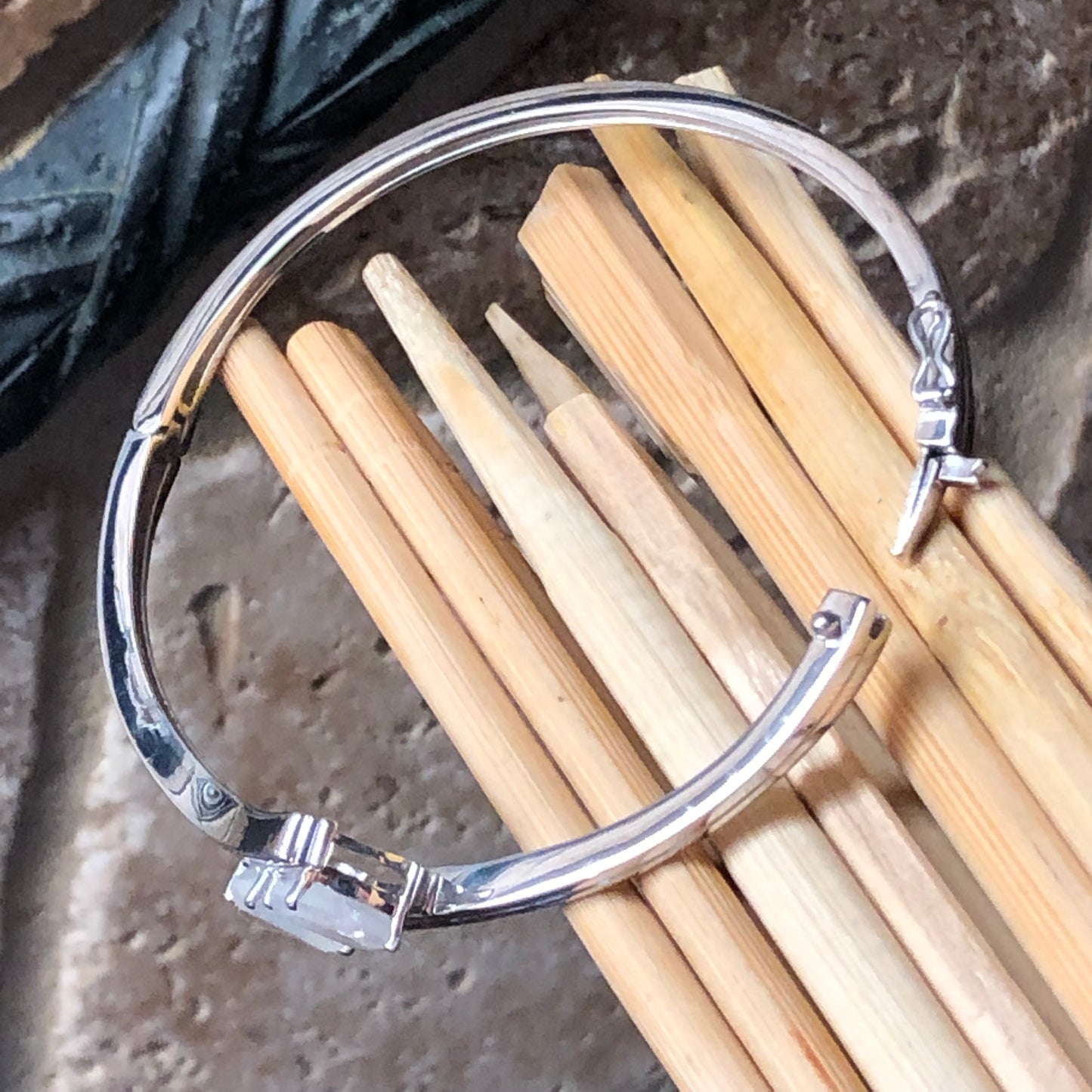 Natural Rainbow Moonstone 925 Solid Sterling Silver Cuff Bracelets - Natural Rocks by Kala