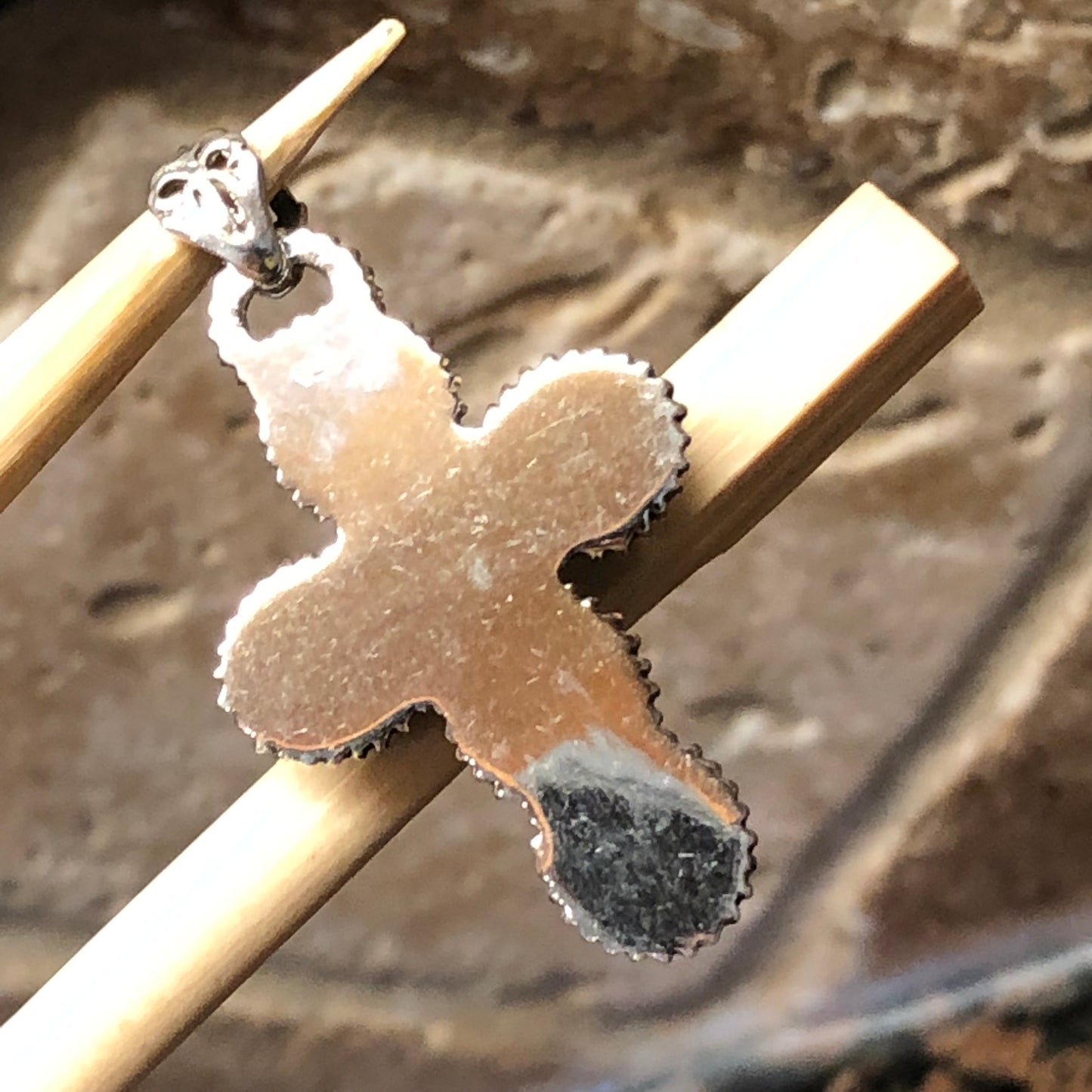 Genuine Ethiopian Opal 925 Solid Sterling Silver Cross Pendant 40mm - Natural Rocks by Kala