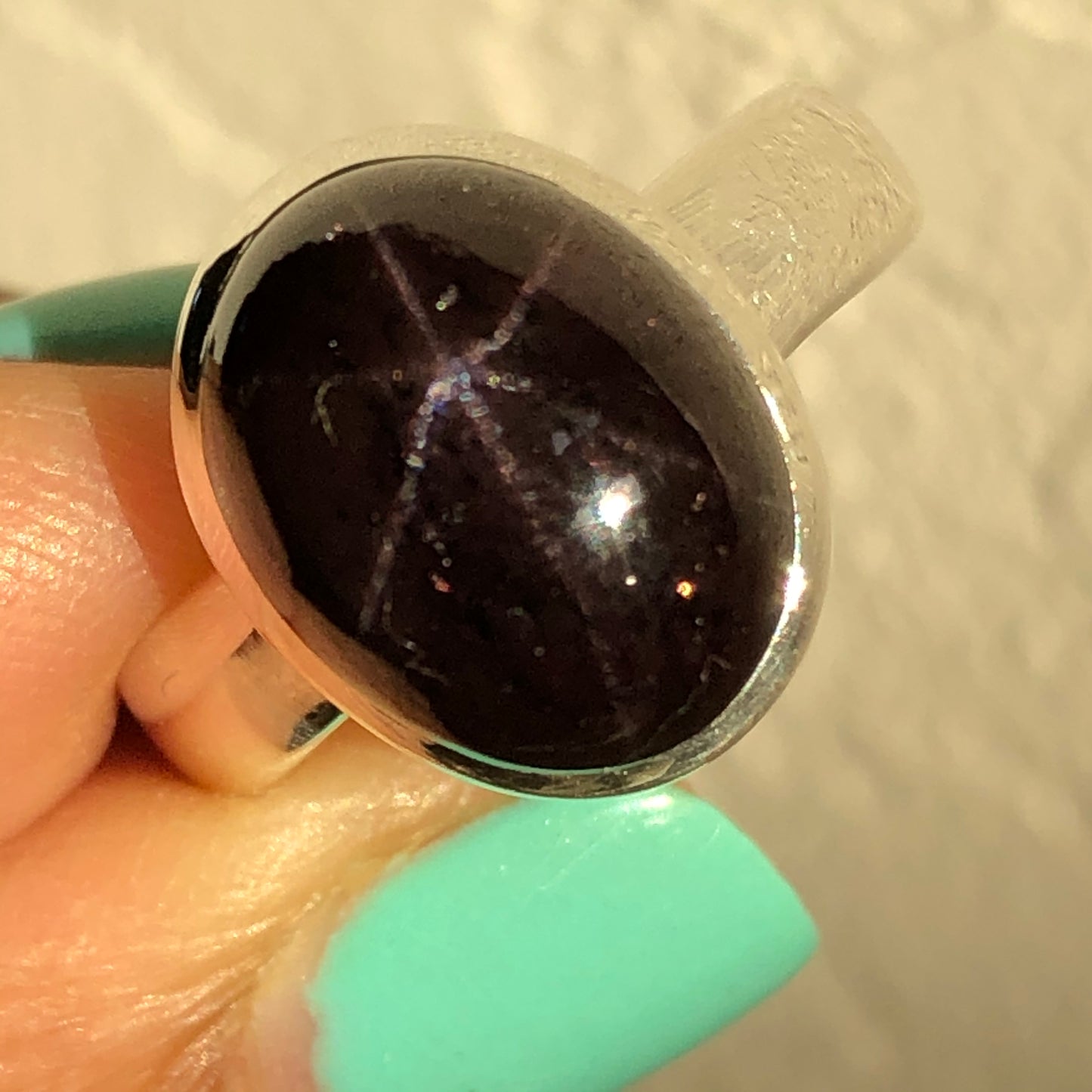 Natural Star Garnet, 6 Pointed Star Garnet 925 Solid Sterling Silver Ring Size 9 - Natural Rocks by Kala