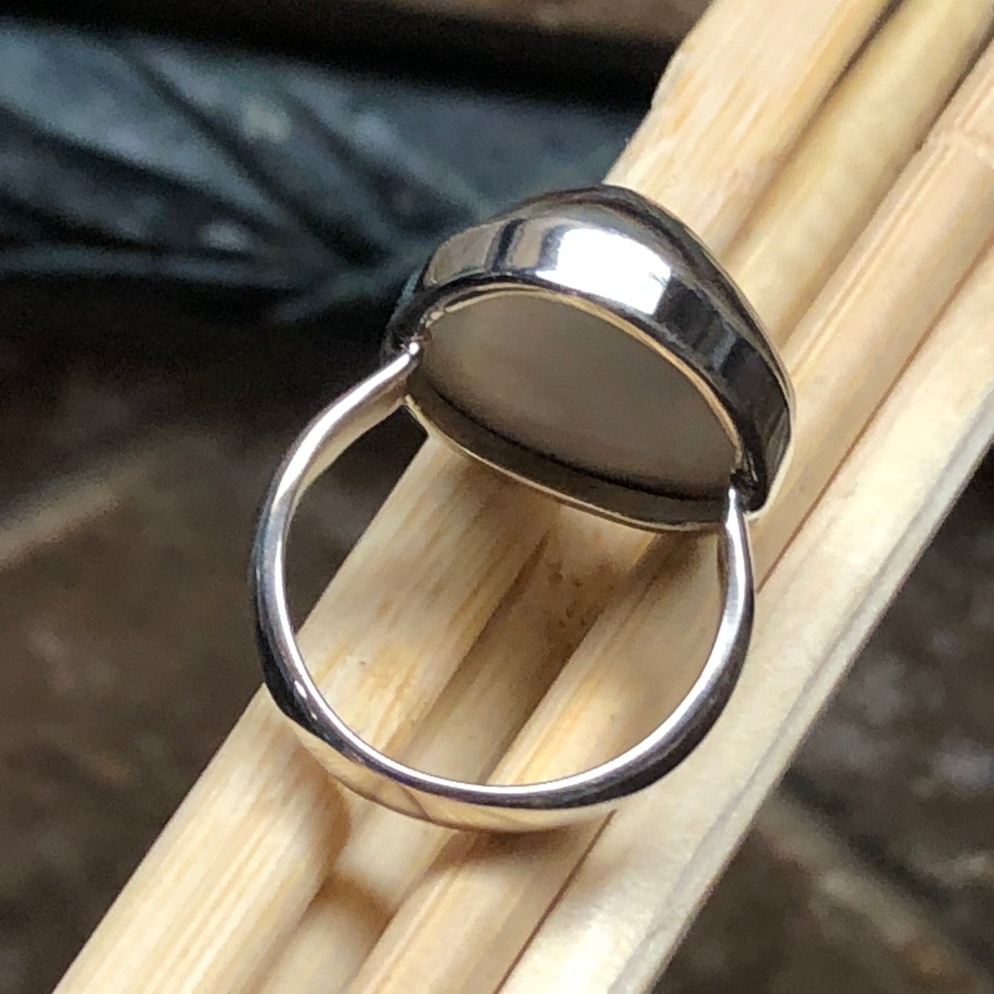 Designer Rainbow Titanium Druzy 925 Sterling Silver Ring Size 6 - Natural Rocks by Kala