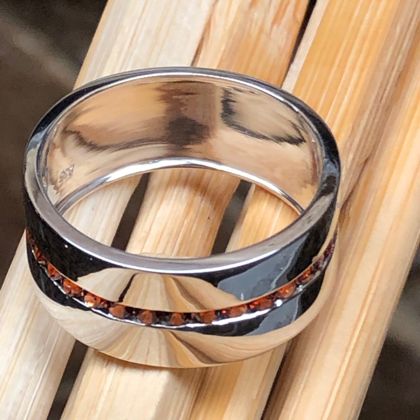 Natural Pyrope Garnet 925 Sterling Silver Men's Ring Size 7, 9, 12 - Natural Rocks by Kala