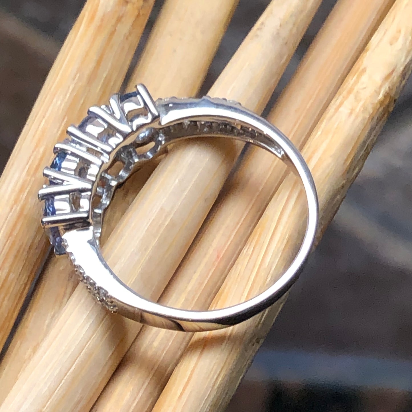 Natural 2ct Tanzanite 925 Solid Sterling Silver Ring Size 6, 7, 8, 9 - Natural Rocks by Kala