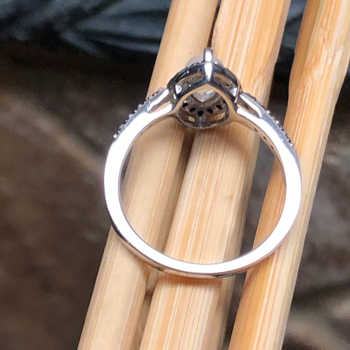 Natural Rainbow Moonstone, Spinel 925 Sterling Silver Engagement Ring Size 6, 7, 8, 9 - Natural Rocks by Kala