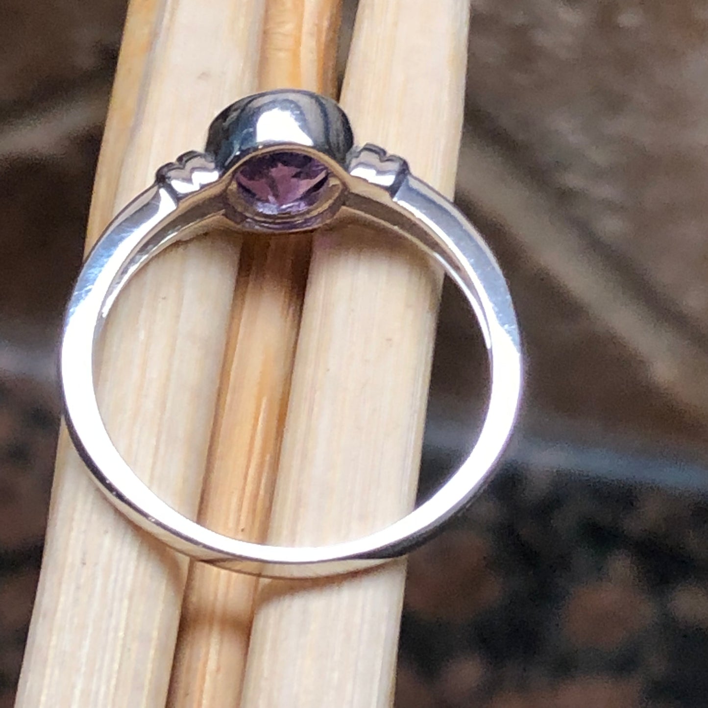 Natural 1ct Purple Amethyst 925 Solid Sterling Silver Engagement Ring Size 6, 7, 8, 9 - Natural Rocks by Kala