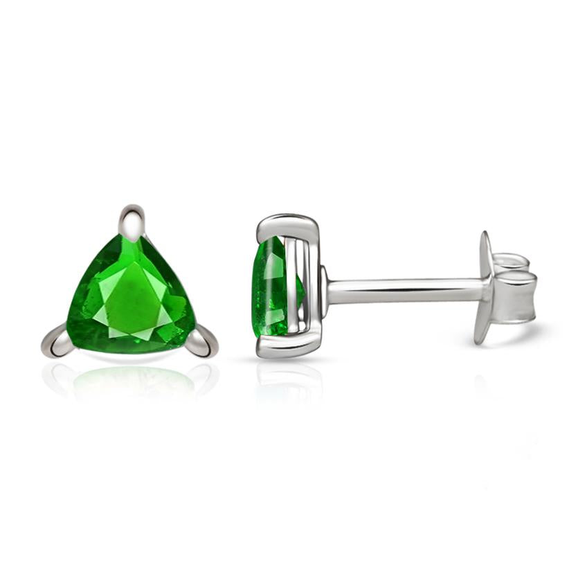 Natural Tsavorite Garnet 925 Solid Sterling Silver Earrings 5mm - Natural Rocks by Kala