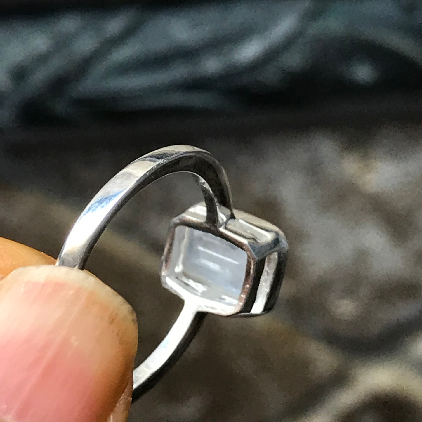 Natural Rainbow Moonstone 925 Solid Sterling Silver Engagement Ring Size 6, 7, 8, 9 - Natural Rocks by Kala