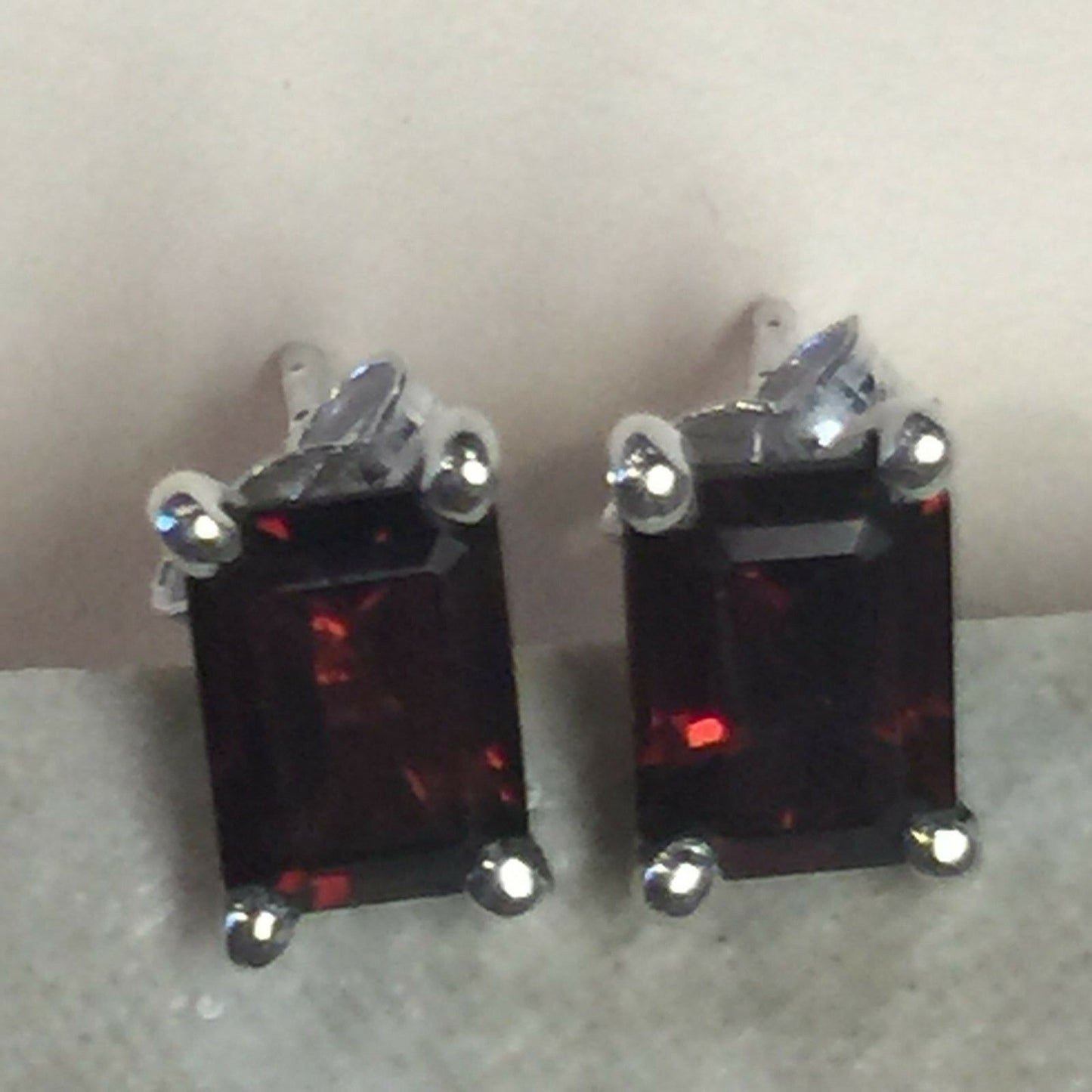 Natural 2ct Pyrope Garnet 925 Solid Sterling Silver Earrings 7mm - Natural Rocks by Kala