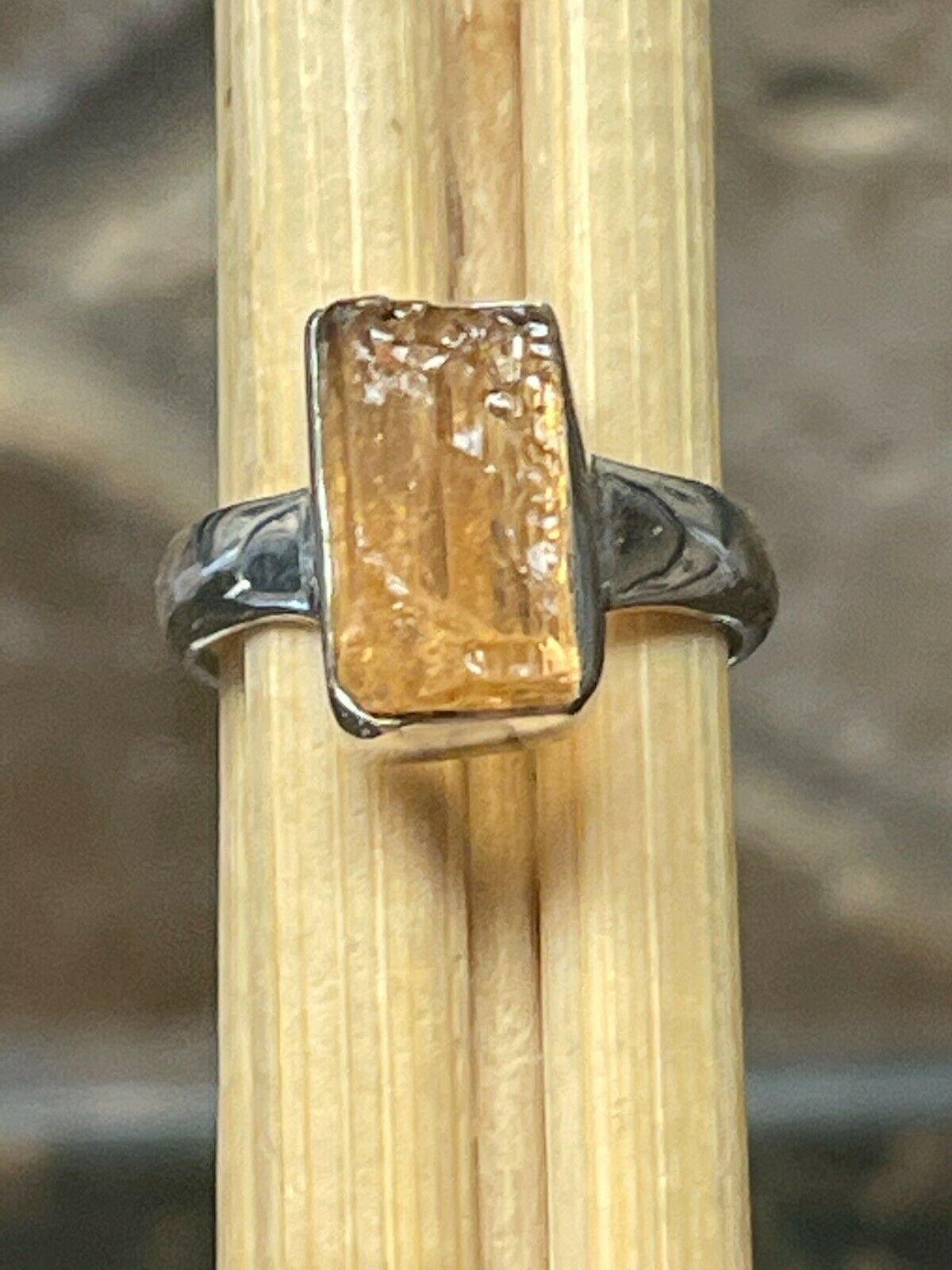 Natural Imperial topaz 925 Sterling Silver Ring Size 7 - Natural Rocks by Kala