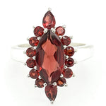 Genuine 10ct Pyrope Garnet 925 Solid Sterling Silver Ring Size 6, 7, 8, 9