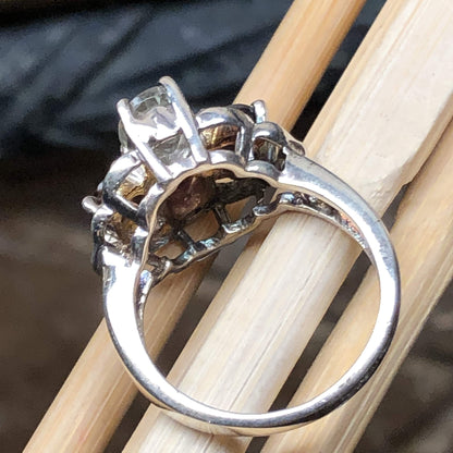 Natural 2ct Amethyst, Peridot, Garnet, Citrine 925 Solid Sterling Silver Wedding Ring Size 6.75 - Natural Rocks by Kala