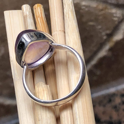 Natural 2ct Pink Rose Quartz 925 Soild Sterling Silver Ring Size 7