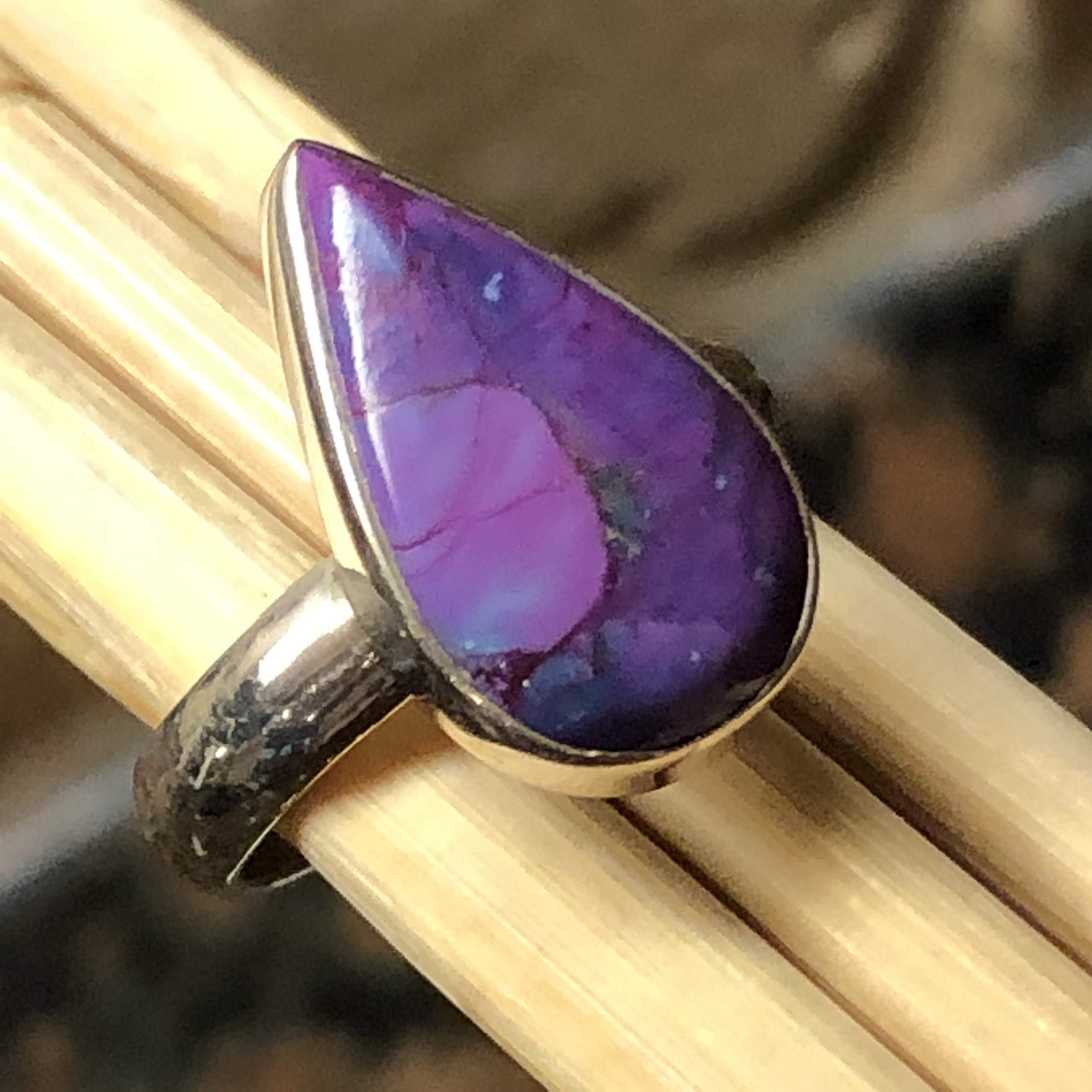 Gorgeous Purple Mohave Turquoise 925 Solid Sterling Silver Ring Size 8 - Natural Rocks by Kala