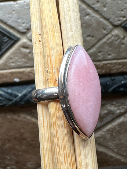 Natural Pink Opal 925 Solid Sterling Silver Men's Ring Size 6.5