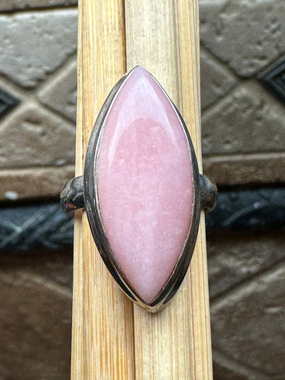 Natural Pink Opal 925 Solid Sterling Silver Men's Ring Size 6.5