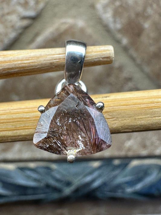 Natural Cacoxenite 925 Solid Sterling Silver Pendant 20mm