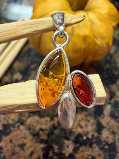 Beautiful Baltic Amber 925 Solid Sterling Silver Pendant 20 - Natural Rocks by Kala