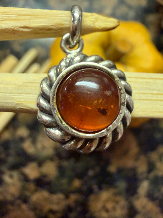 Beautiful Baltic Amber 925 Solid Sterling Silver Pendant 20 - Natural Rocks by Kala