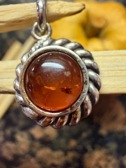 Beautiful Baltic Amber 925 Solid Sterling Silver Pendant 20 - Natural Rocks by Kala