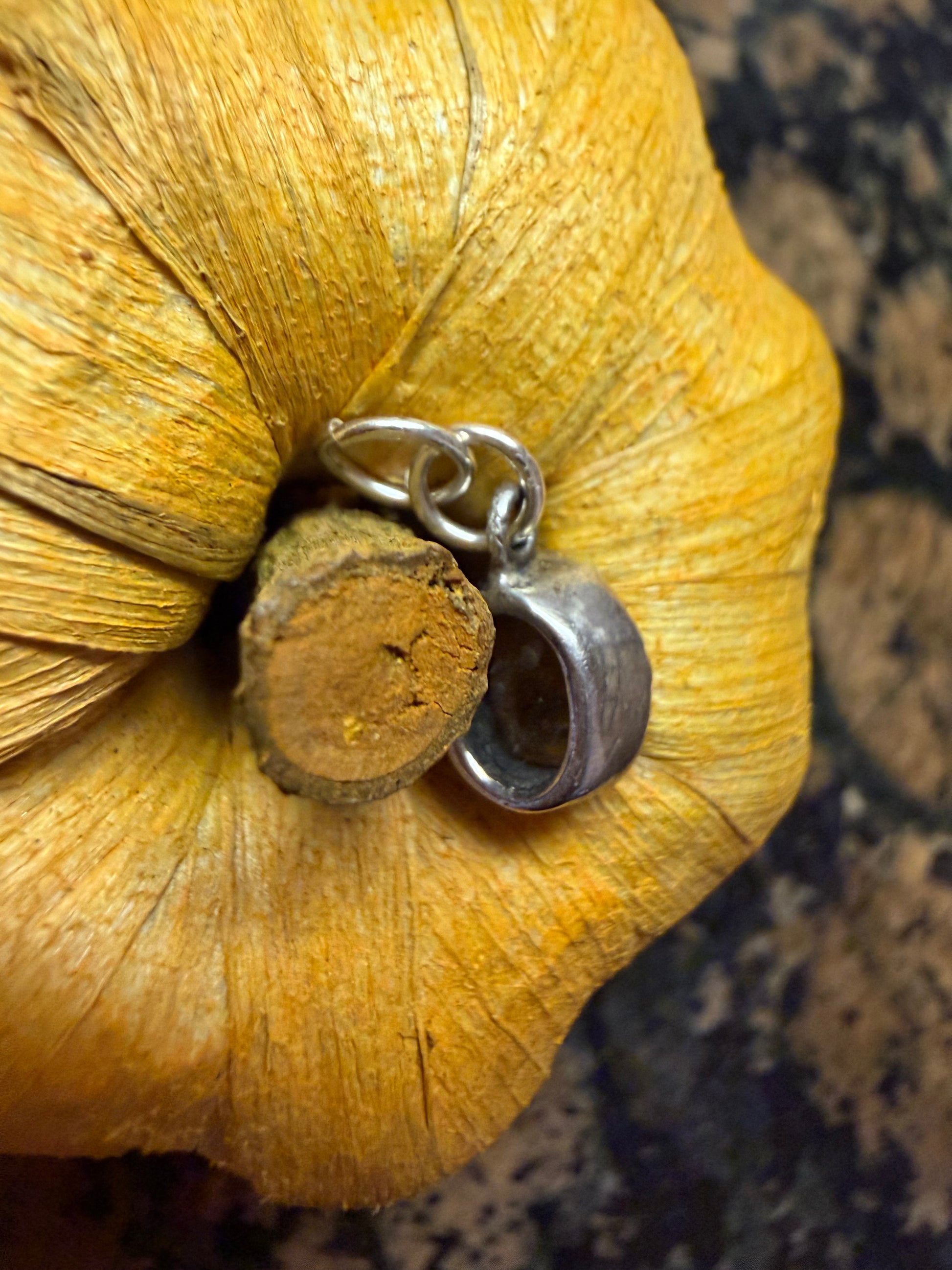 Genuine Smoky Topaz 925 Solid Sterling Silver Pendant 15mm - Natural Rocks by Kala