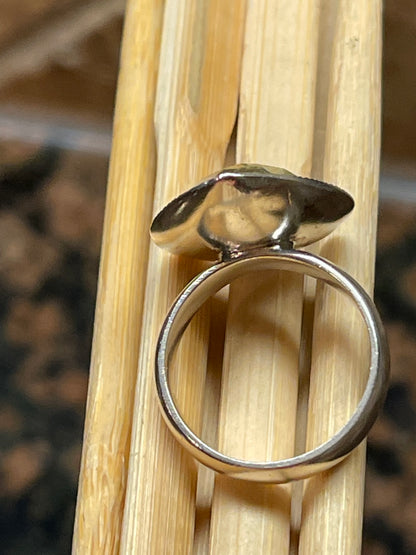 Natural 2ct Green Amethyst 925 Solid Sterling Silver Ring Size 6