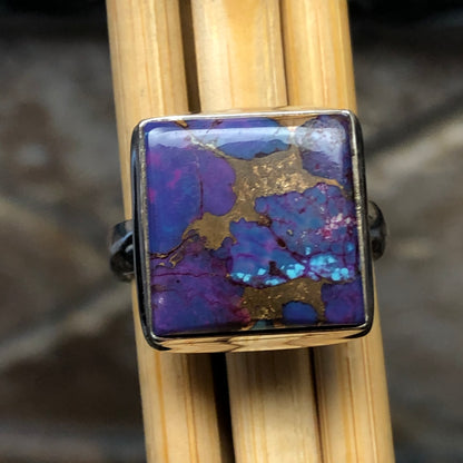 Purple Turquoise 925 Solid Sterling Silver Unisex Ring Size 8 - Natural Rocks by Kala
