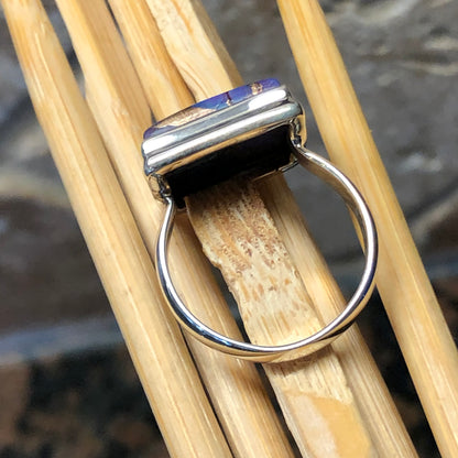 Purple Turquoise 925 Solid Sterling Silver Unisex Ring Size 8 - Natural Rocks by Kala