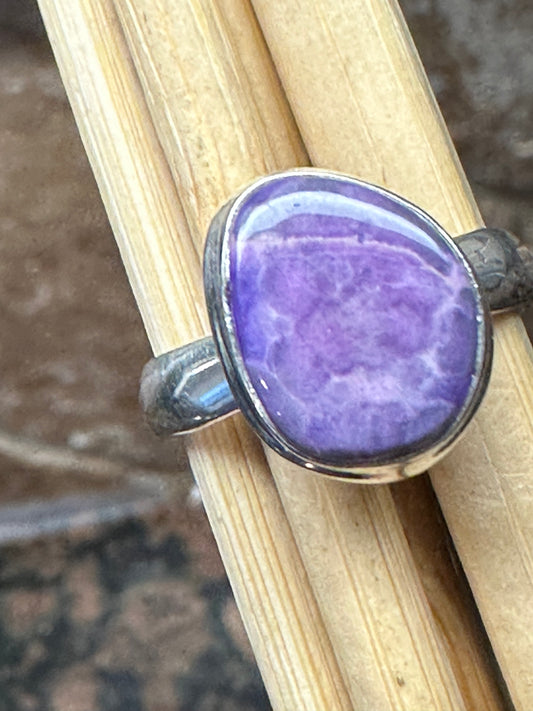 Natural Purple Sugilite 925 Solid Sterling Silver Ring Size 6.5 - Natural Rocks by Kala