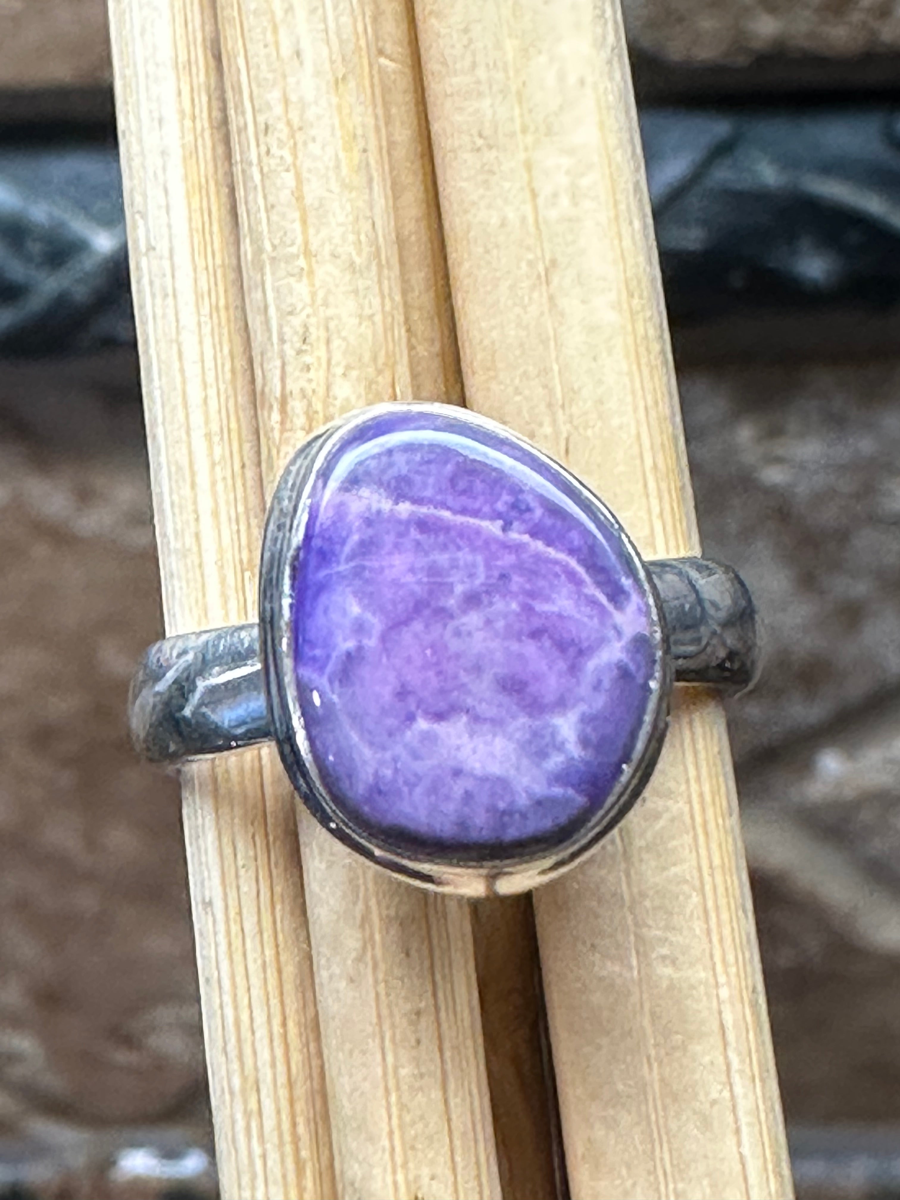 Natural Purple Sugilite 925 Solid Sterling Silver Ring Size 6.5 - Natural Rocks by Kala