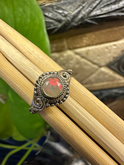 Genuine Ethiopian Opal 925 Solid Sterling Silver Engagement Ring Size 7, 8.25 - Natural Rocks by Kala