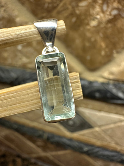 Natural 2ct Aquamarine 925 Solid Sterling Silver Men's Pendant 22mm - Natural Rocks by Kala