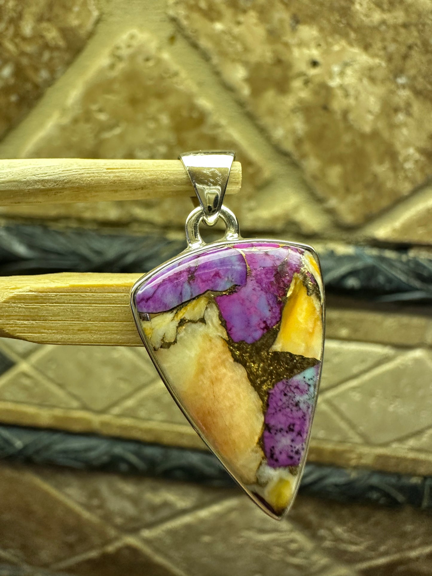 Gorgeous Spiny Oyster Arizona Turquoise 925 Solid Sterling Silver Pendant 30mm