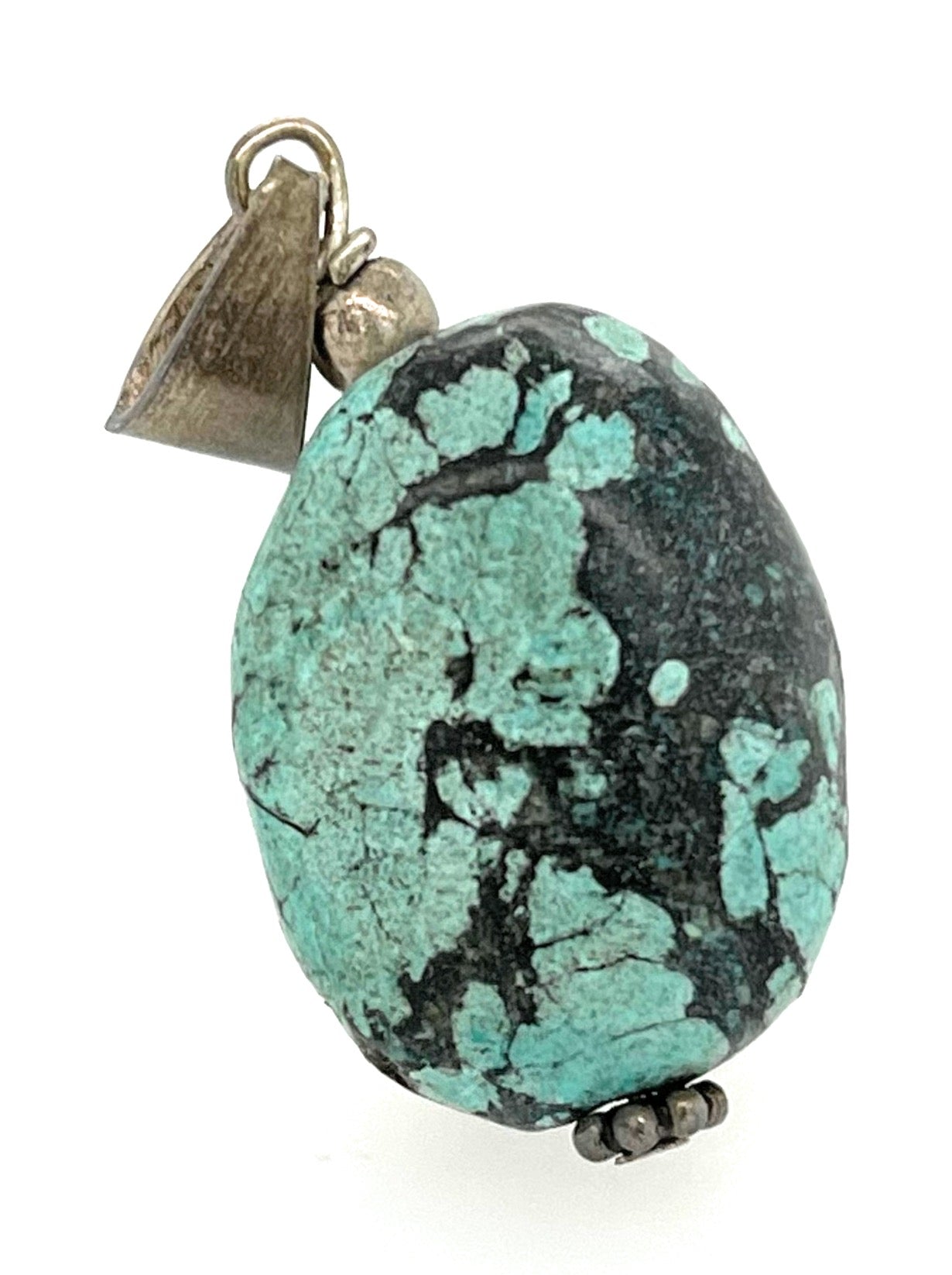 Gorgeous Blue Turquoise 925 Solid Sterling Silver Pendant 25mm