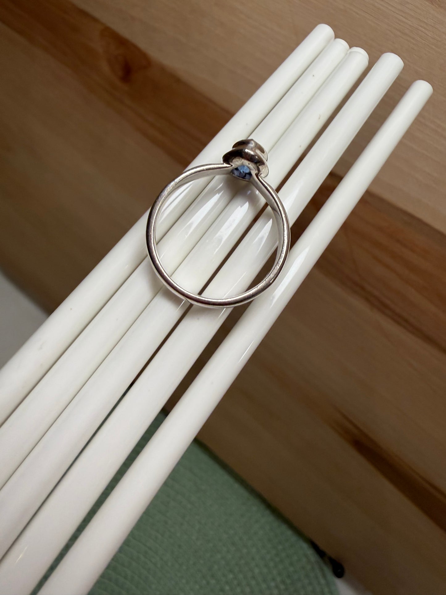 Natural Royal Blue Kyanite 925 Solid Sterling Silver Engagement Ring Size 7, 8