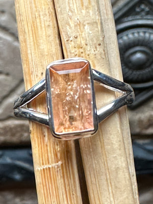 Natural Imperial topaz 925 Sterling Silver Men's Ring Size 5