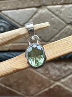 Genuine Green Tourmaline 925 Solid Sterling Silver Pendant 15mm